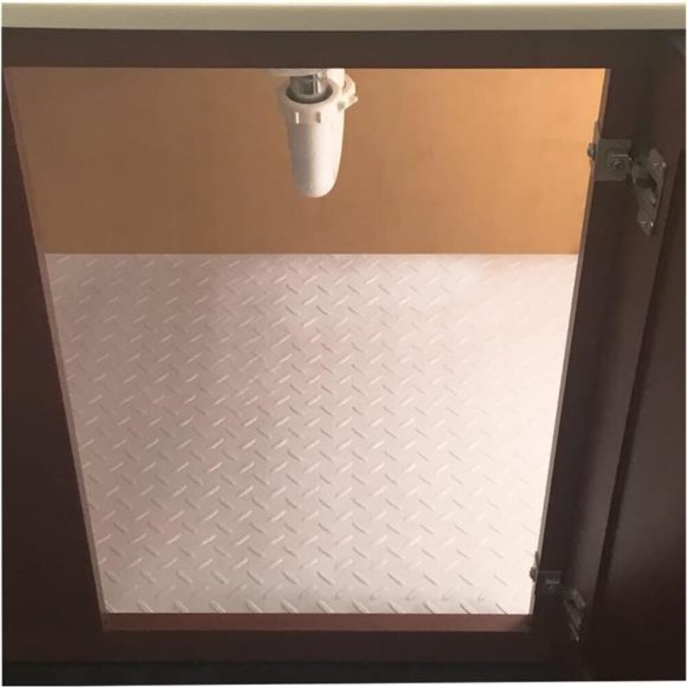 Premium Under The Sink Mat- Large Universal Size, Cut to Fit Cabinets, Shelf